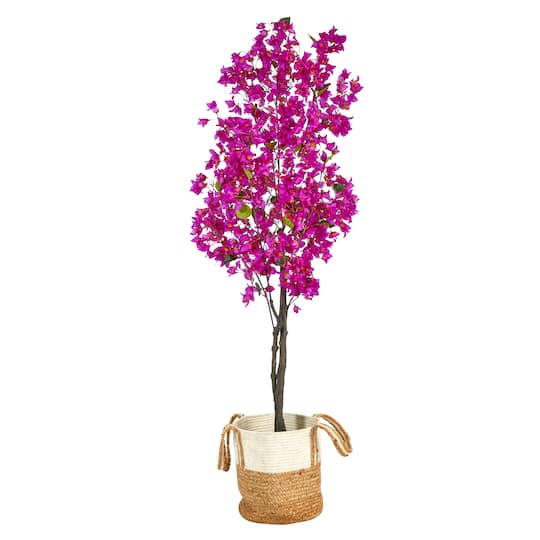 6ft. Artificial Bougainvillea Tree with Basket
